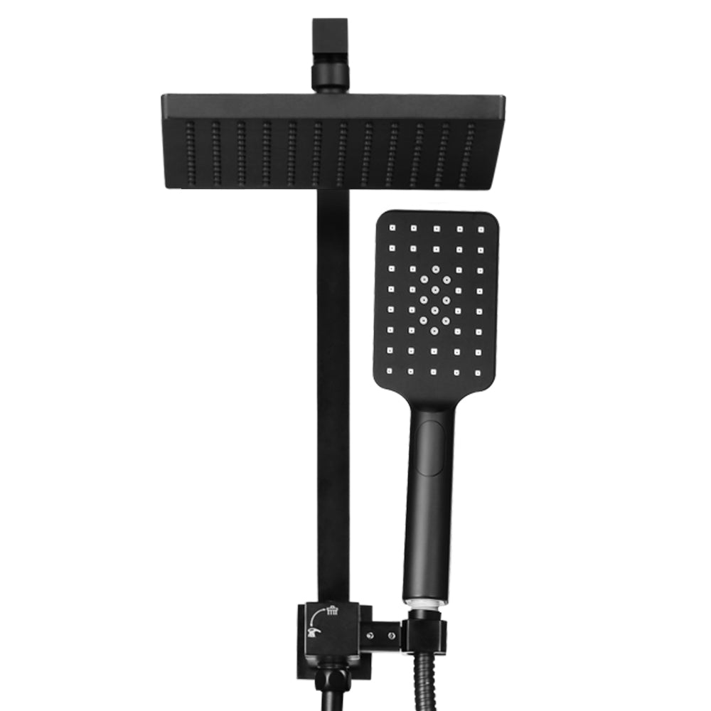 Cefito 8'' Rain Shower Head Set Handheld Square High Pressure Black - ShopFrenzy