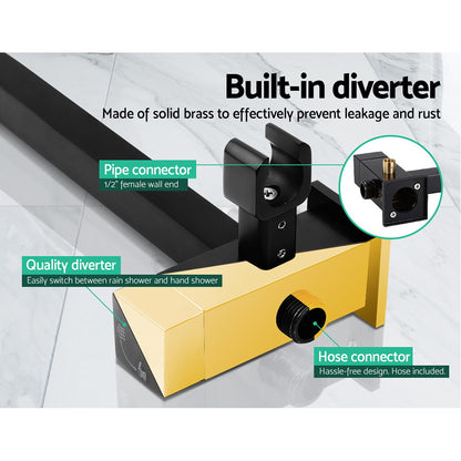 Cefito 8'' Rain Shower Head Set Handheld Square High Pressure Black - ShopFrenzy