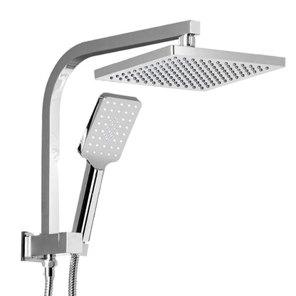 Cefito 8'' Rain Shower Head Set Handheld Square High Pressure Chrome - ShopFrenzy