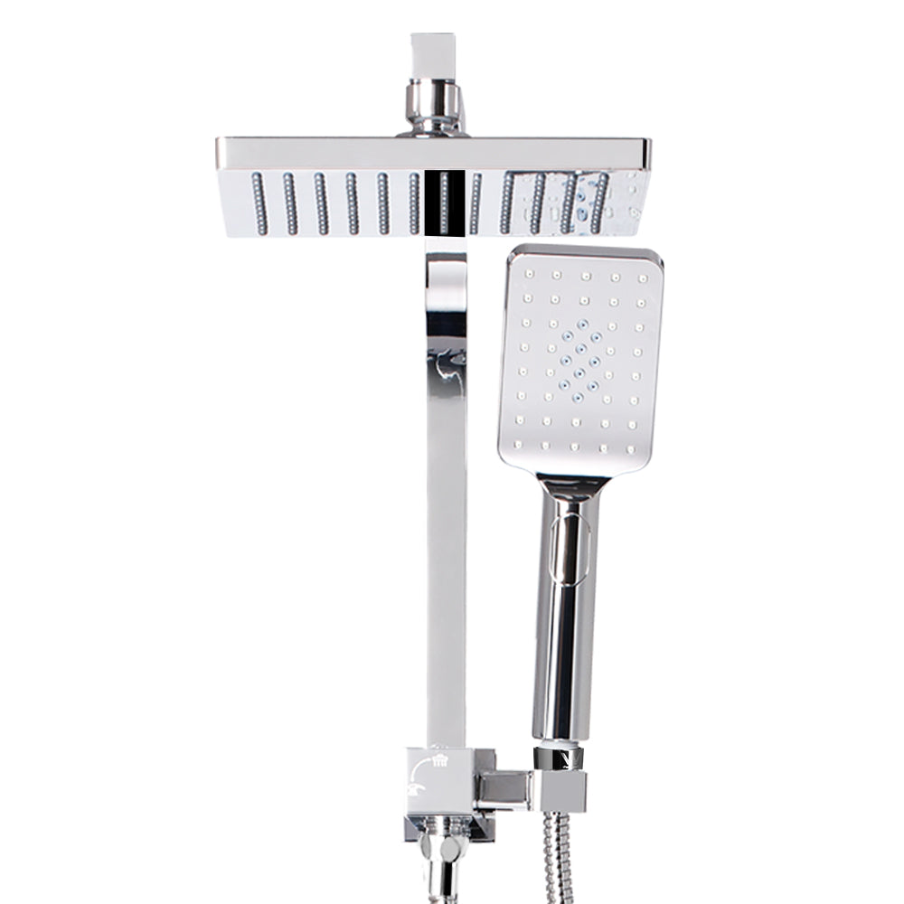 Cefito 8'' Rain Shower Head Set Handheld Square High Pressure Chrome - ShopFrenzy
