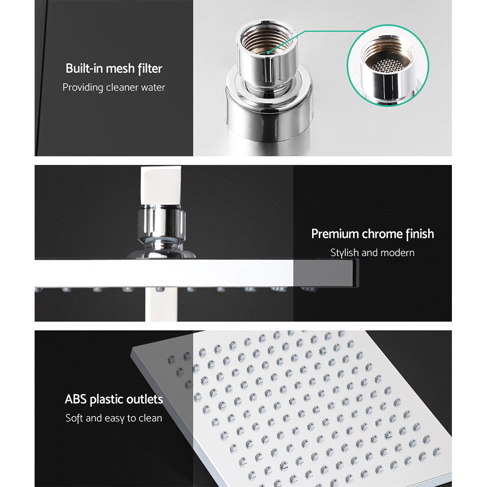 Cefito 8'' Rain Shower Head Set Handheld Square High Pressure Chrome - ShopFrenzy