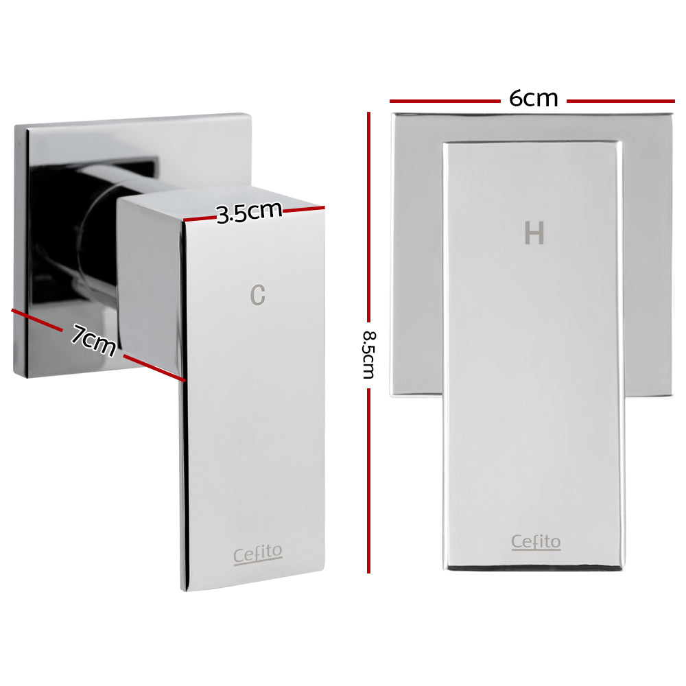 Cefito Shower Twins Tap Wall Bath Taps Brass Hot Cold Basin Bathroom Chrome - ShopFrenzy