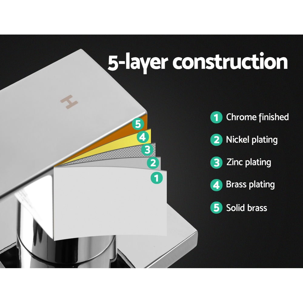 Cefito Shower Twins Tap Wall Bath Taps Brass Hot Cold Basin Bathroom Chrome - ShopFrenzy