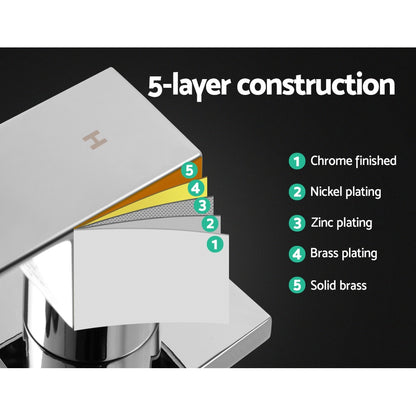 Cefito Shower Twins Tap Wall Bath Taps Brass Hot Cold Basin Bathroom Chrome - ShopFrenzy