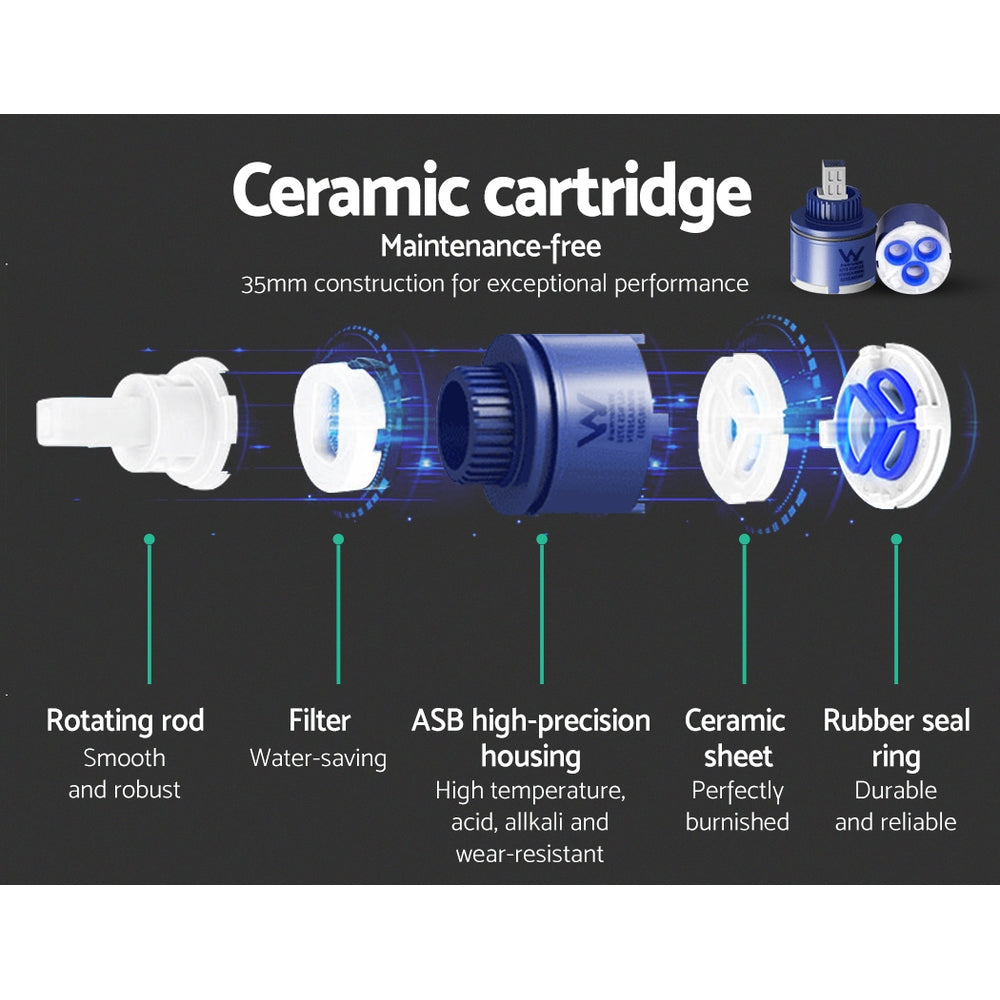 Cefito Shower Twins Tap Wall Bath Taps Brass Hot Cold Basin Bathroom Chrome - ShopFrenzy