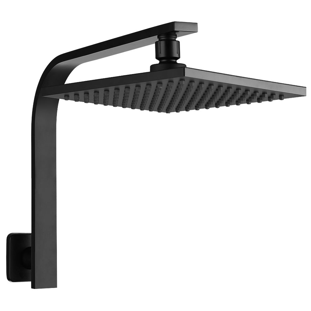 Cefito 8'' Rain Shower Head Wall Arm Square High Pressure Black - ShopFrenzy