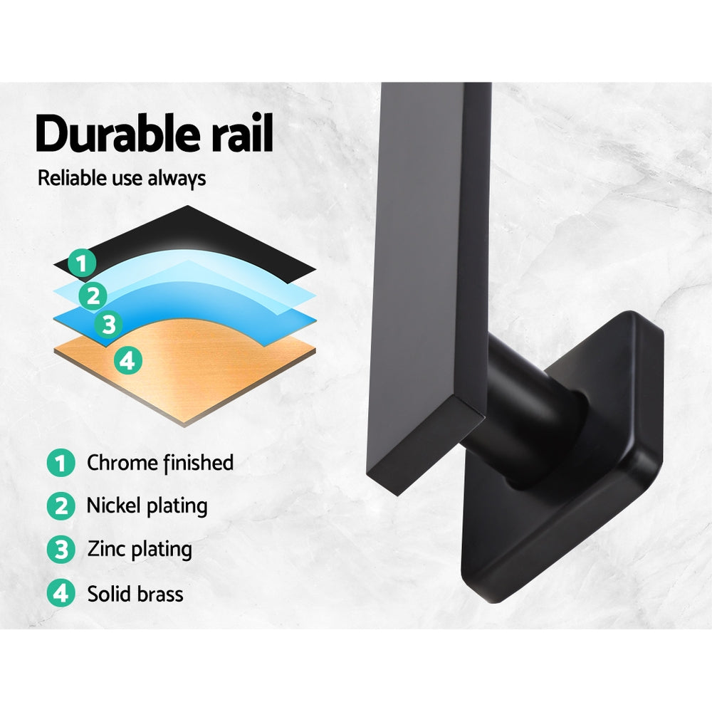 Cefito 8'' Rain Shower Head Wall Arm Square High Pressure Black - ShopFrenzy