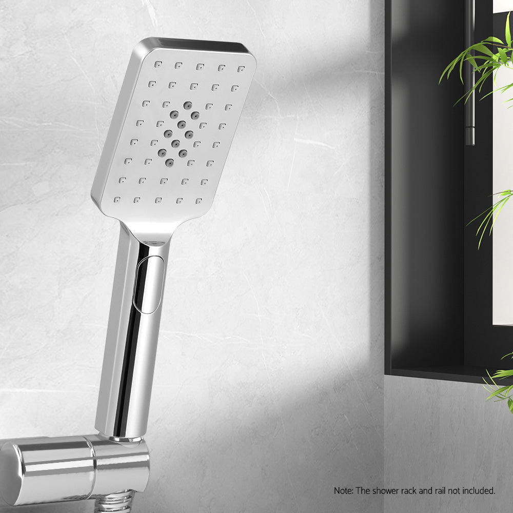 Handheld Shower Head 3.1'' High Pressure 3 Spray Modes Square Chrome - ShopFrenzy