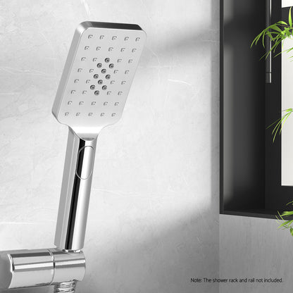 Handheld Shower Head 3.1'' High Pressure 3 Spray Modes Square Chrome - ShopFrenzy