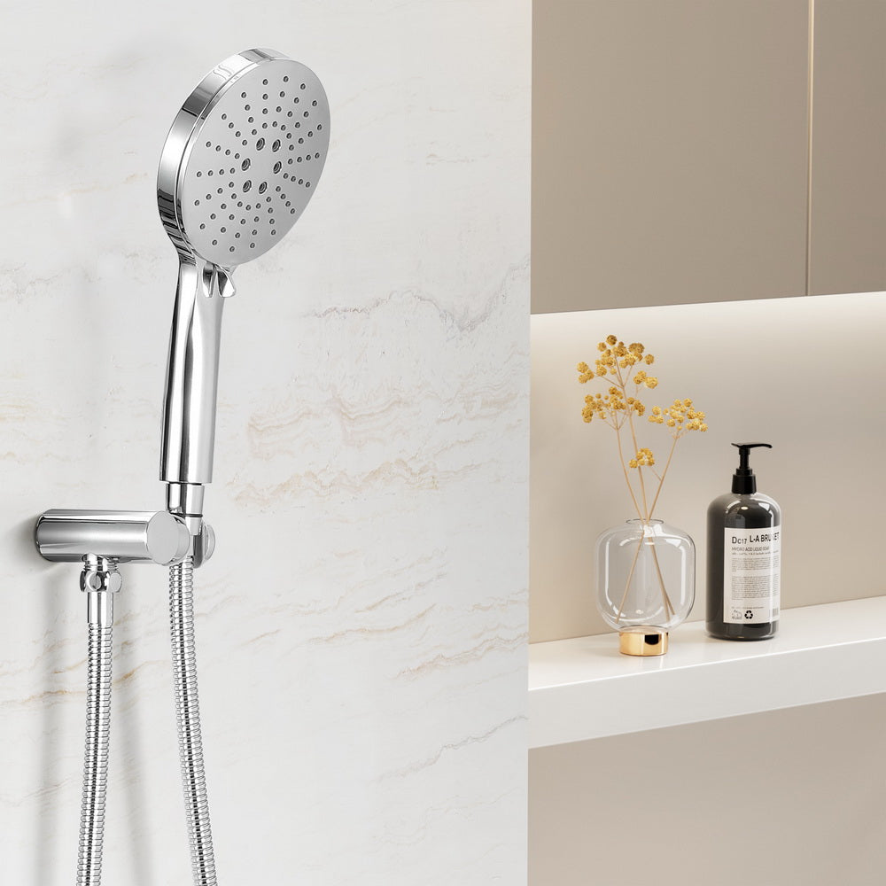 Handheld Shower Head Holder 4.7'' High Pressure Silver - ShopFrenzy