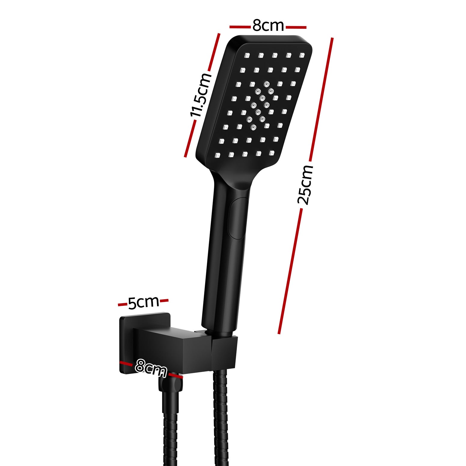 Handheld Shower Head Holder 3.1'' High Pressure Black - ShopFrenzy