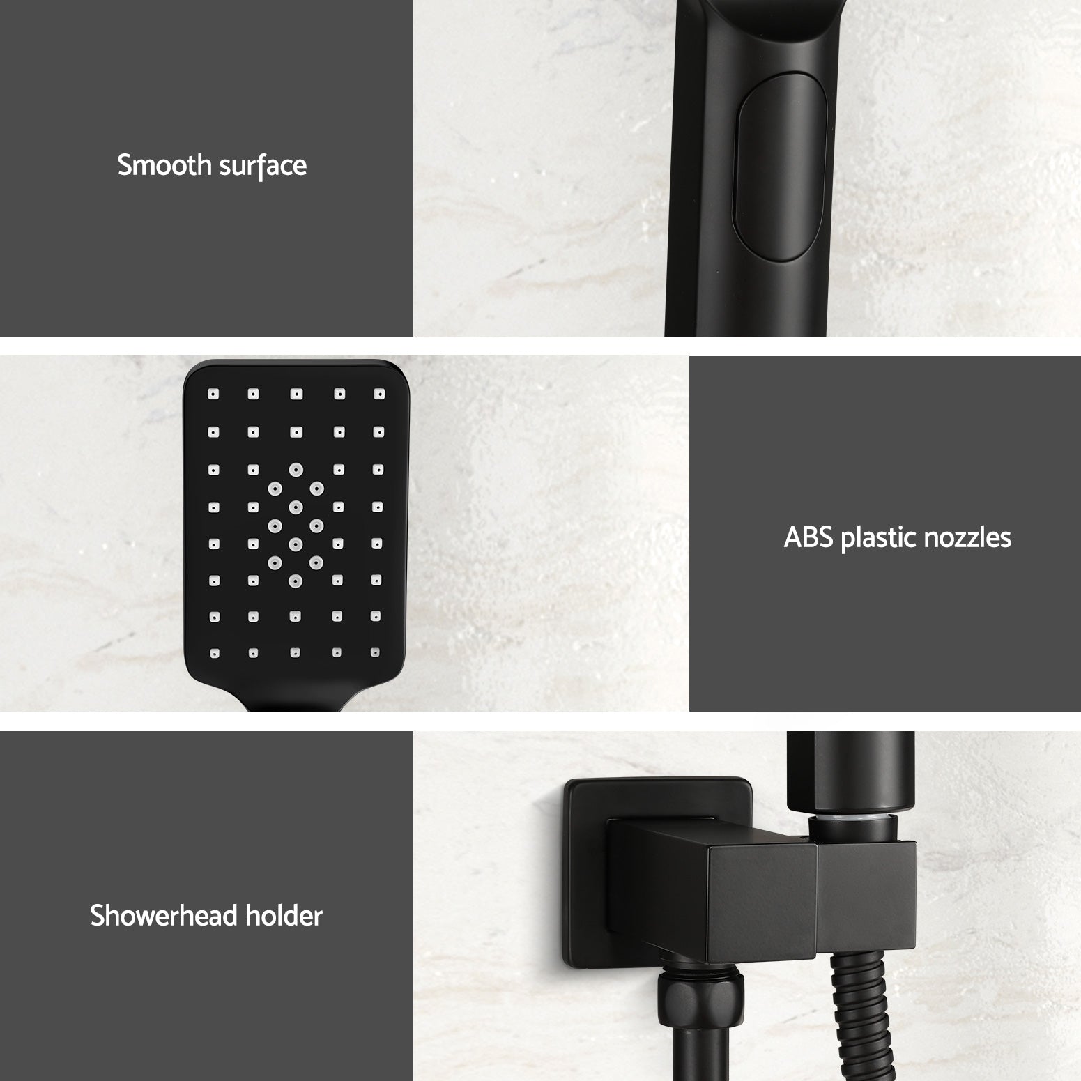 Handheld Shower Head Holder 3.1'' High Pressure Black - ShopFrenzy