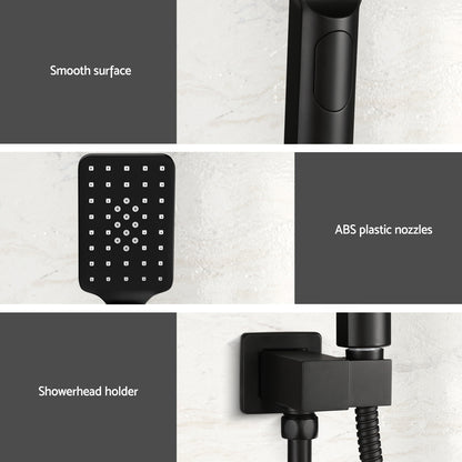 Handheld Shower Head Holder 3.1'' High Pressure Black - ShopFrenzy