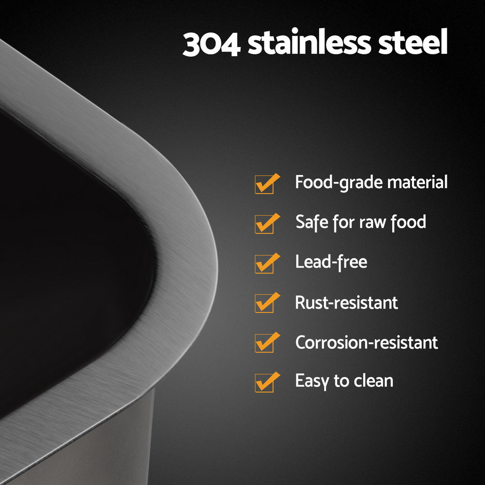 Cefito Kitchen Sink 30X36CM Stainless Steel Nano Basin Single Bowl Black - ShopFrenzy