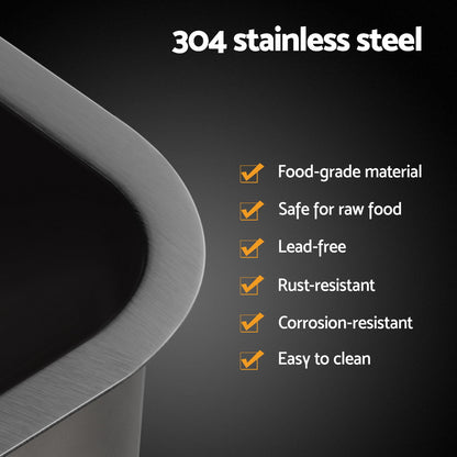 Cefito Kitchen Sink 30X36CM Stainless Steel Nano Basin Single Bowl Black - ShopFrenzy