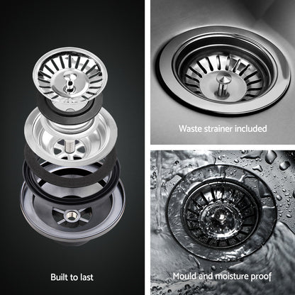 Cefito Kitchen Sink 30X36CM Stainless Steel Nano Basin Single Bowl Black - ShopFrenzy