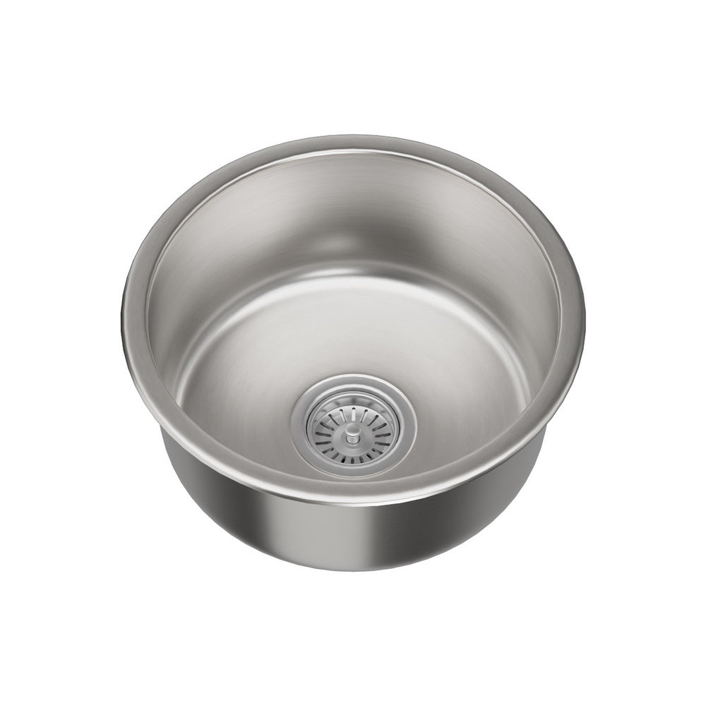 Cefito Kitchen Sink 43cm Round Stainless Steel Basin Single Bowl Silver - ShopFrenzy