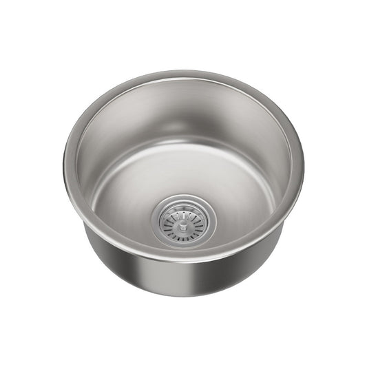 Cefito Kitchen Sink 43cm Round Stainless Steel Basin Single Bowl Silver - ShopFrenzy