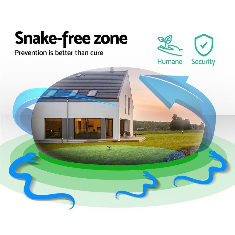 Gardeon 4X Solar LED Snake Repeller Pulse Plus Ultrasonic Pest Rodent Repellent - ShopFrenzy
