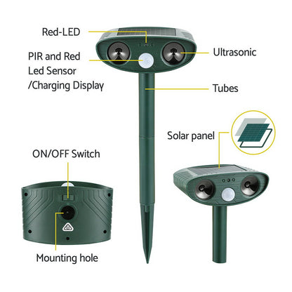 Gardeon Snake Repeller  Ultrasonic Battery USB Powered - ShopFrenzy