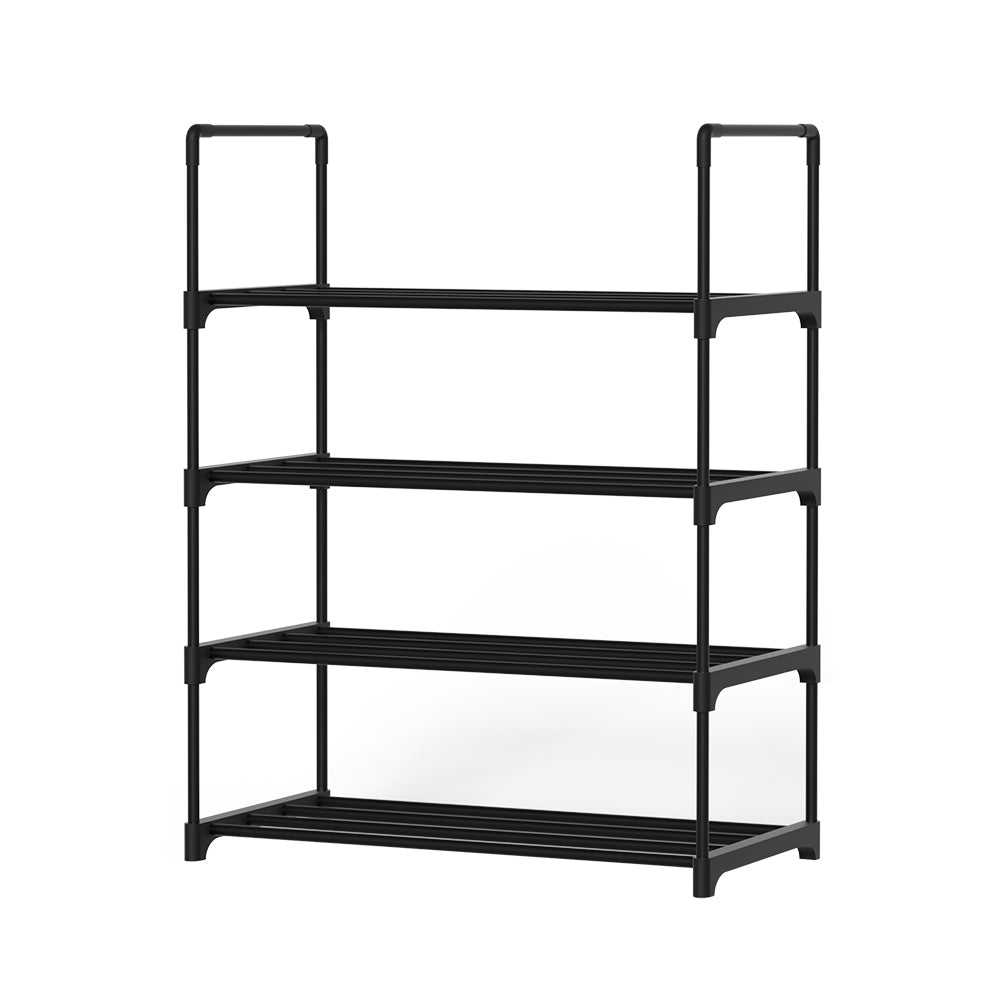 Artiss Shoe Rack Cabinet Stackable 4-tier 12 Pairs Black - ShopFrenzy