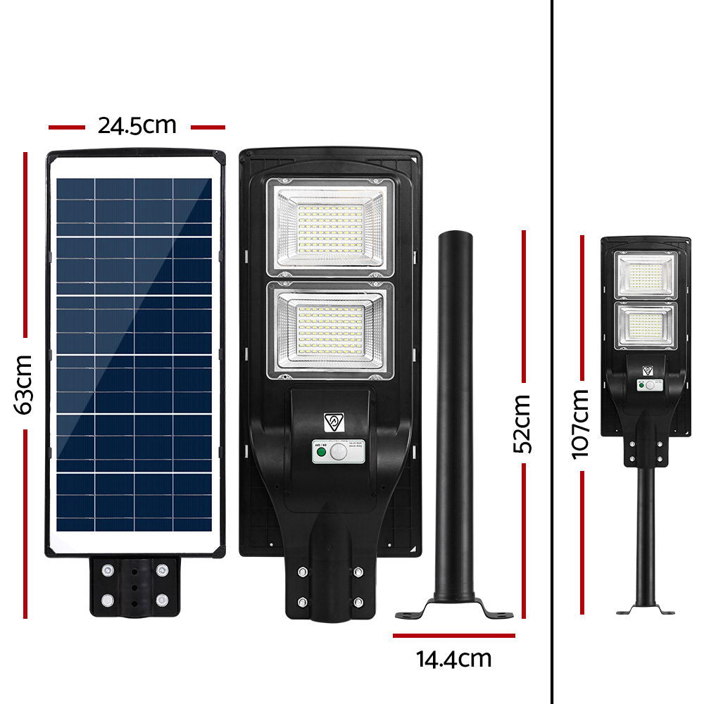 Leier 160 LED Solar Street Light 120W Flood Motion Sensor Remote Outdoor Wall Lamp - ShopFrenzy