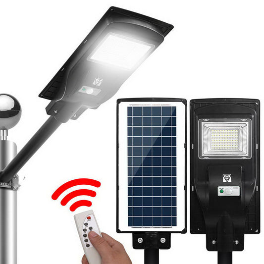 Leier 80 LED Solar Street Light 90W Flood Motion Sensor Remote Outdoor Wall Lamp - ShopFrenzy
