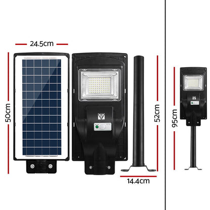 Leier 80 LED Solar Street Light 90W Flood Motion Sensor Remote Outdoor Wall Lamp - ShopFrenzy