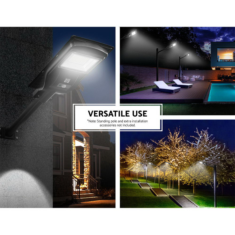 Leier 80 LED Solar Street Light 90W Flood Motion Sensor Remote Outdoor Wall Lamp - ShopFrenzy