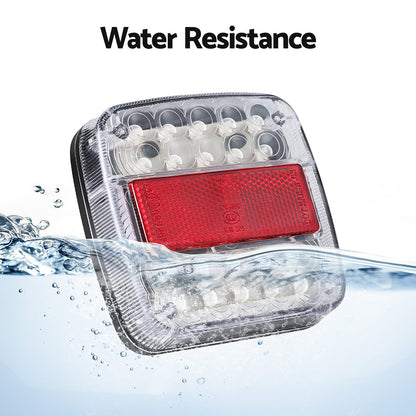 Giantz Pair 26 LED Tail Lights Stop Reverse Indicator 12V Ute Trailer Truck - ShopFrenzy