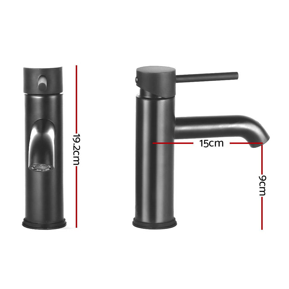 Cefito Bathroom Basin Mixer Tap Round Brass Faucet Vanity Laundry Black - ShopFrenzy
