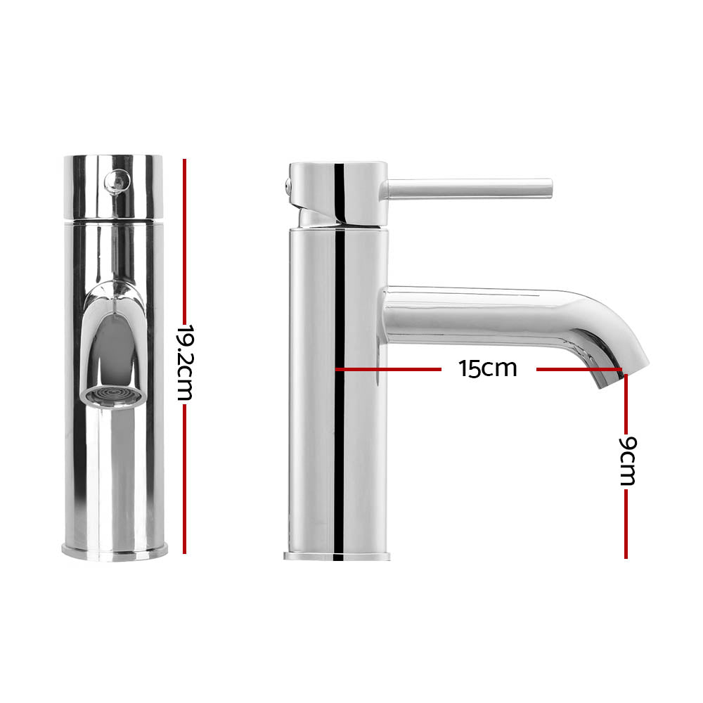 Cefito Bathroom Basin Mixer Tap Round Brass Faucet Vanity Laundry Chrome - ShopFrenzy