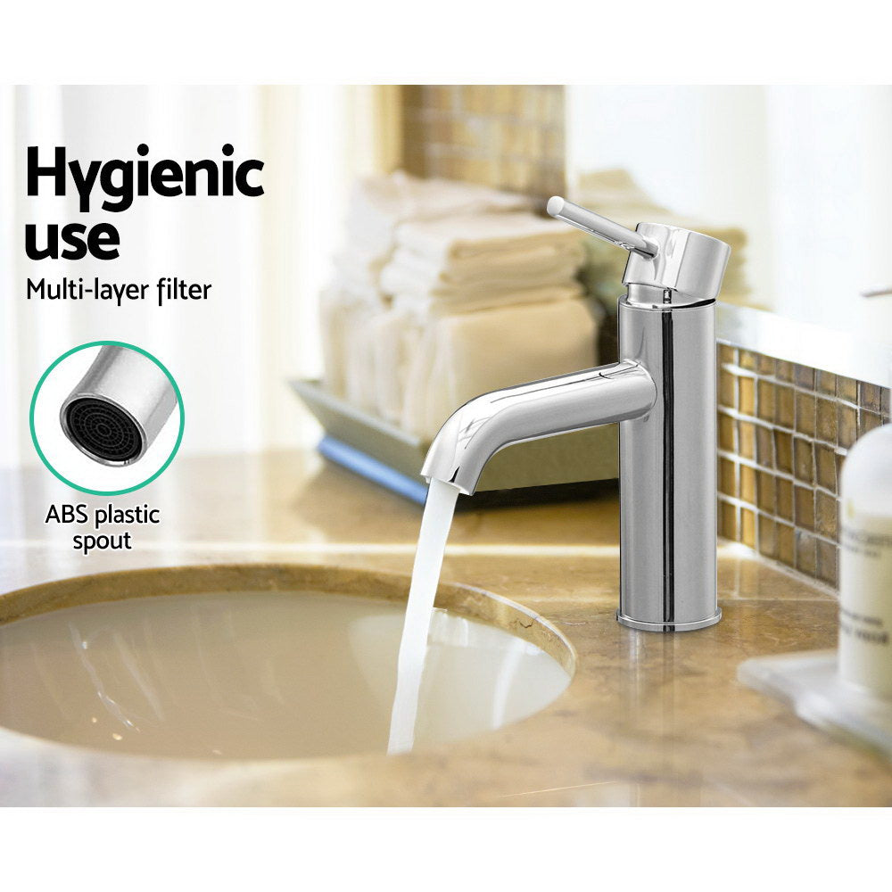 Cefito Bathroom Basin Mixer Tap Round Brass Faucet Vanity Laundry Chrome - ShopFrenzy