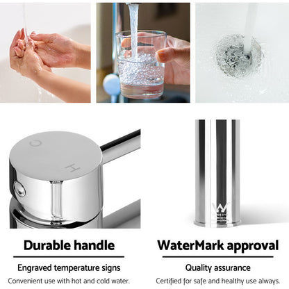 Cefito Bathroom Basin Mixer Tap Round Brass Faucet Vanity Laundry Chrome - ShopFrenzy