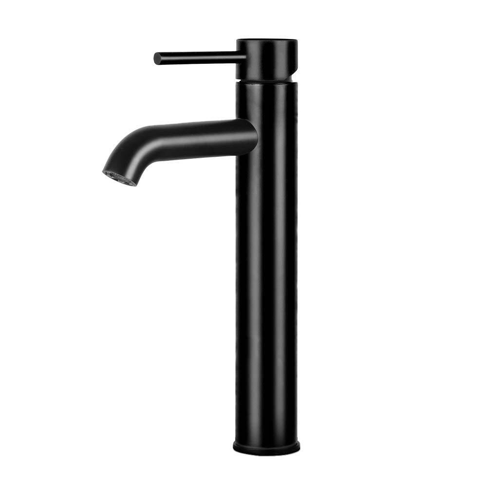 Cefito Bathroom Basin Mixer Tap Round Tall Faucet Vanity Laundry Black - ShopFrenzy