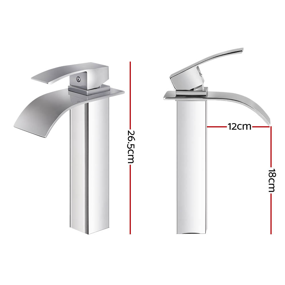 Cefito Bathroom Basin Mixer Tap Thin Tall Faucet Vanity Laundry Black - ShopFrenzy