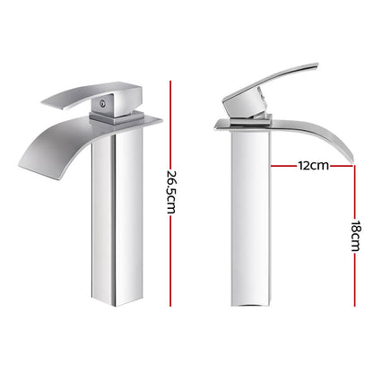 Cefito Bathroom Basin Mixer Tap Thin Tall Faucet Vanity Laundry Black - ShopFrenzy