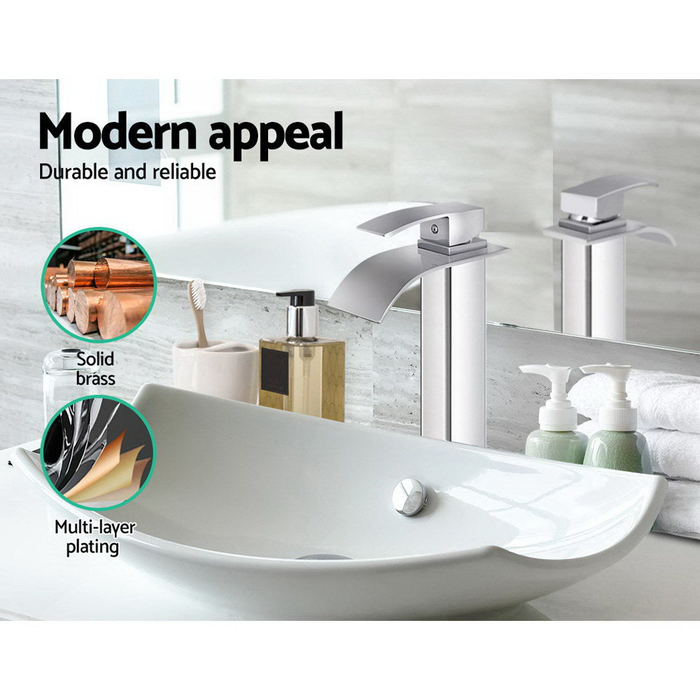 Cefito Bathroom Basin Mixer Tap Thin Tall Faucet Vanity Laundry Black - ShopFrenzy