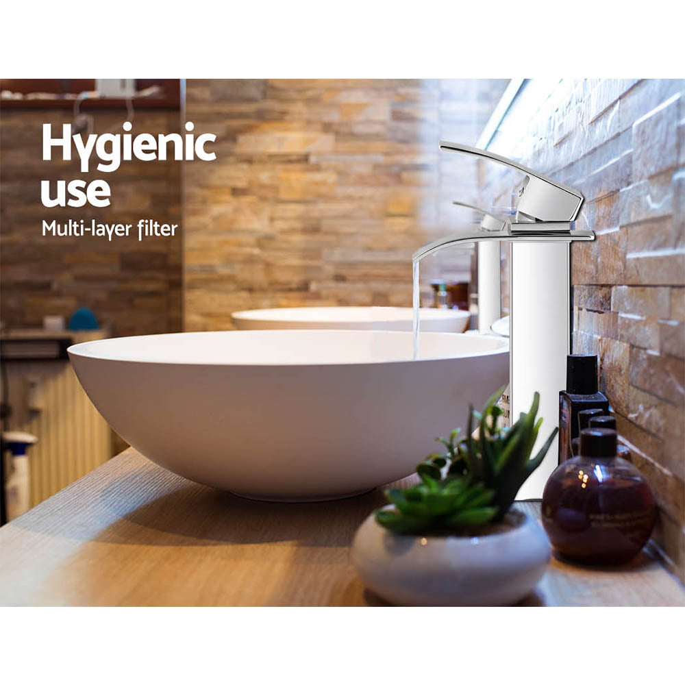 Cefito Bathroom Basin Mixer Tap Thin Tall Faucet Vanity Laundry Black - ShopFrenzy