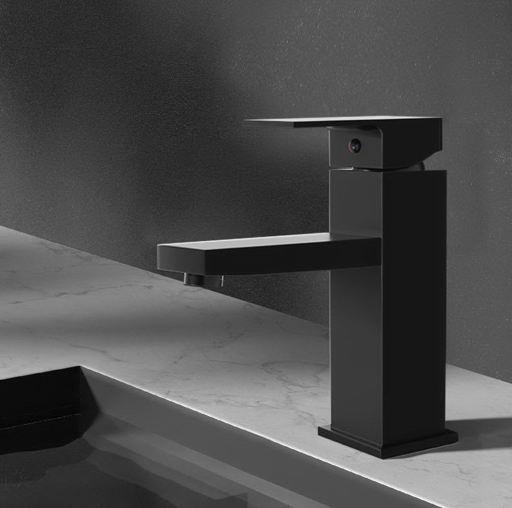 Cefito Bathroom Basin Mixer Tap Square Faucet Vanity Laundry Black - ShopFrenzy