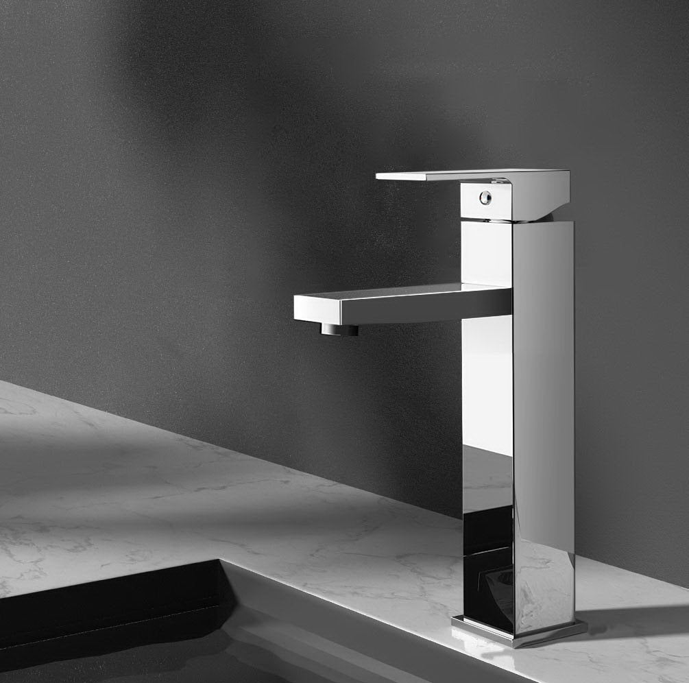 Cefito Bathroom Basin Mixer Tap Square Tall Faucet Vanity Laundry Chrome - ShopFrenzy