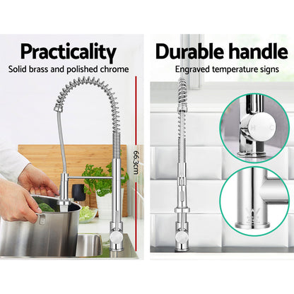 Cefito Kitchen Mixer Tap Pull Down 2 Modes Sink Faucet Basin Laundry Chrome - ShopFrenzy