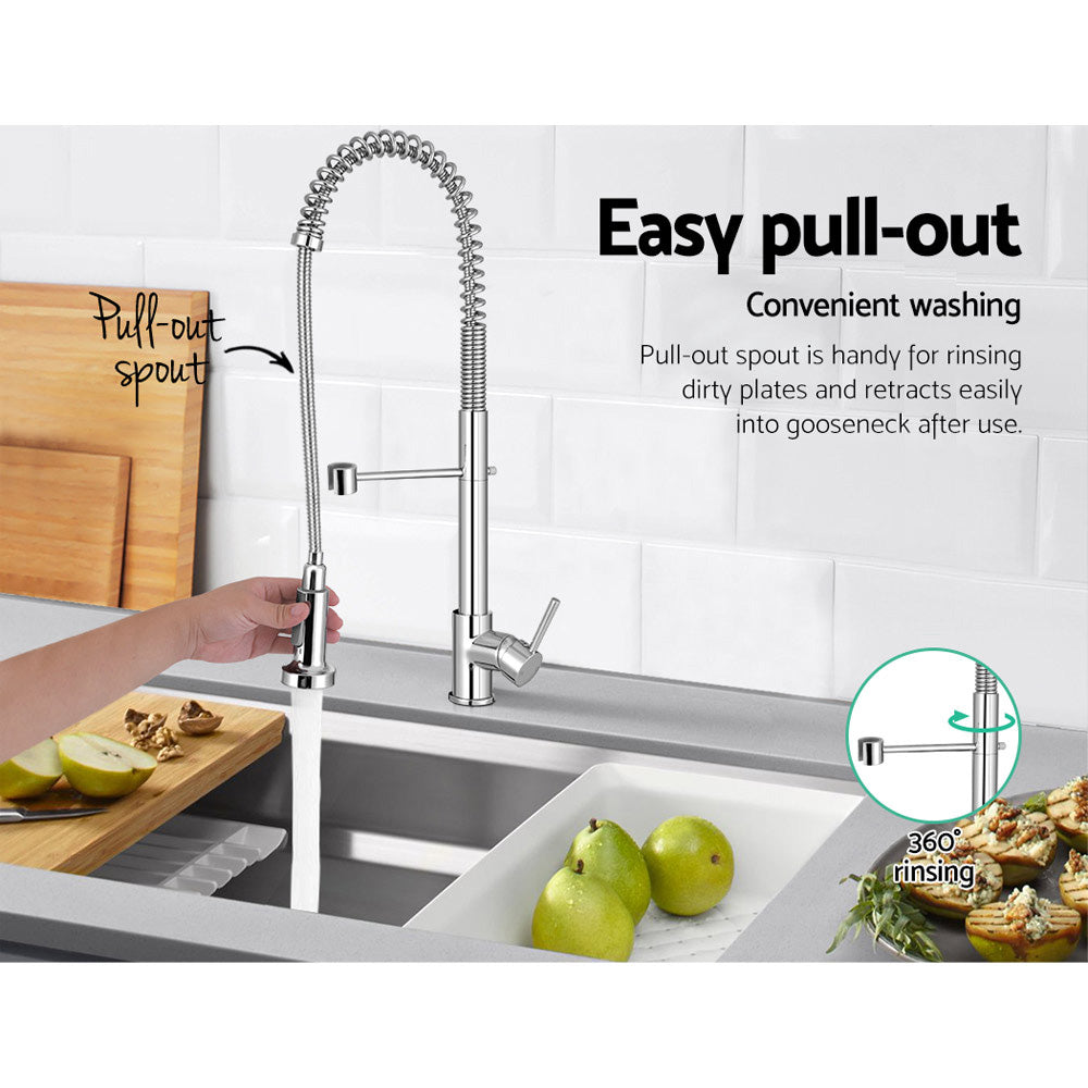 Cefito Kitchen Mixer Tap Pull Down 2 Modes Sink Faucet Basin Laundry Chrome - ShopFrenzy