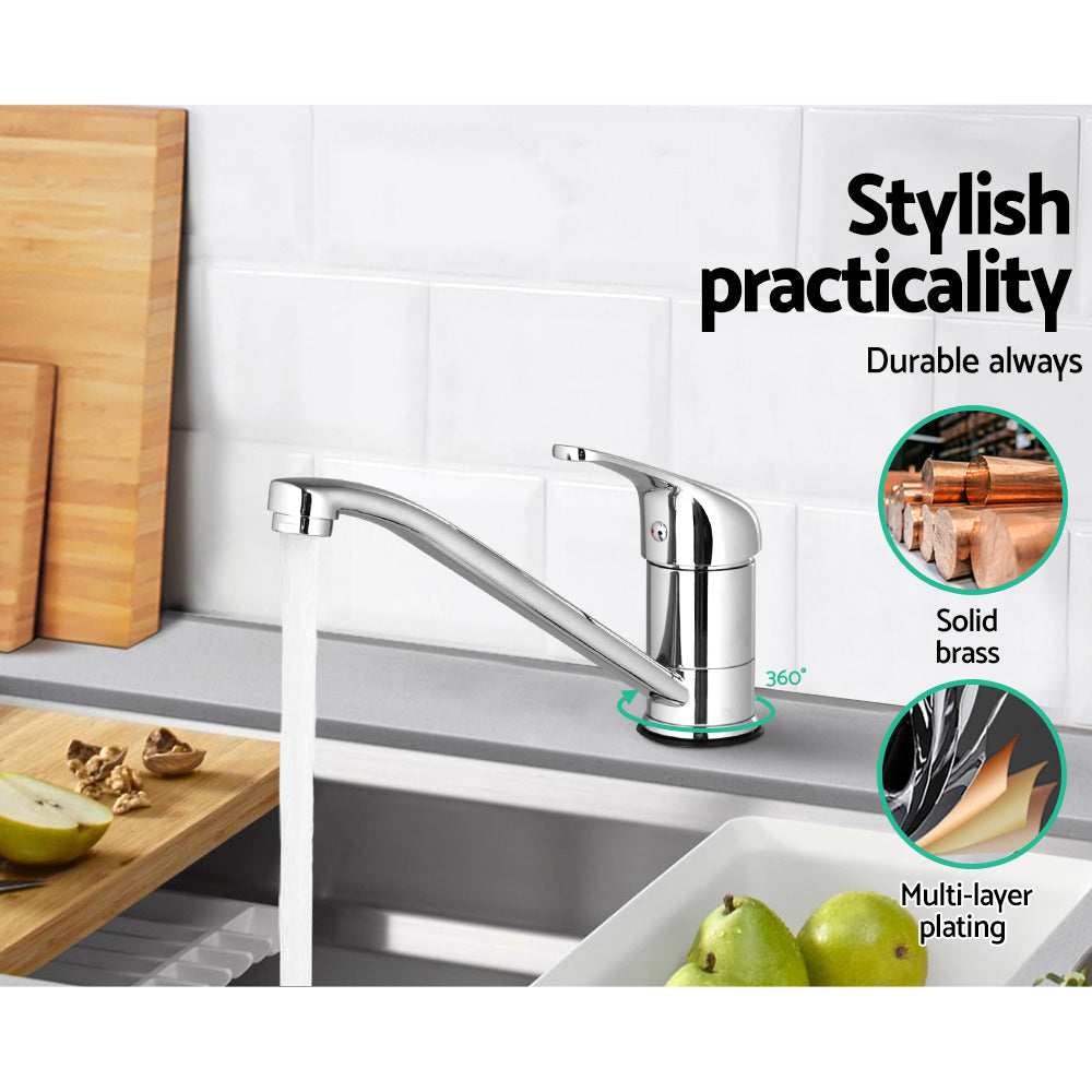 Cefito Kitchen Mixer Tap Mixer Long Spout Sink Faucet Basin Laundry Chrome - ShopFrenzy