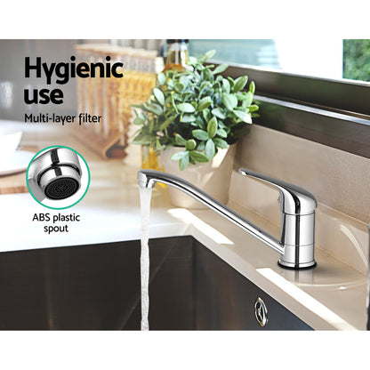Cefito Kitchen Mixer Tap Mixer Long Spout Sink Faucet Basin Laundry Chrome - ShopFrenzy