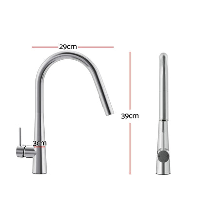 Kitchen Mixer Tap Pull Out Round 2 Mode Sink Basin Faucet Swivel WELS Chrome - ShopFrenzy