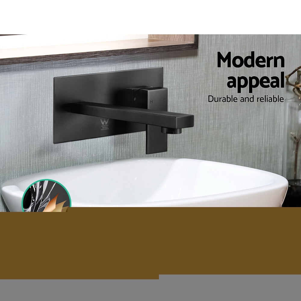 Cefito Bathroom Basin Mixer Tap Separate Faucet Vanity Laundry Black - ShopFrenzy
