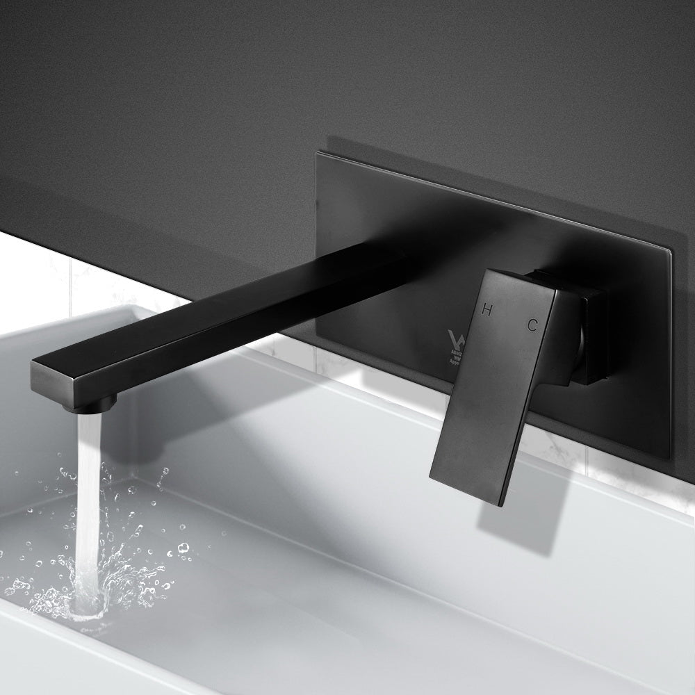 Cefito Bathroom Basin Mixer Tap Separate Faucet Vanity Laundry Black - ShopFrenzy