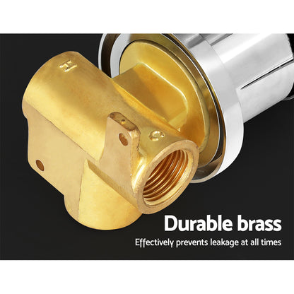 Cefito Basin Mixer Wall Tap Round Brass Faucet Shower Bathtub Chrome - ShopFrenzy