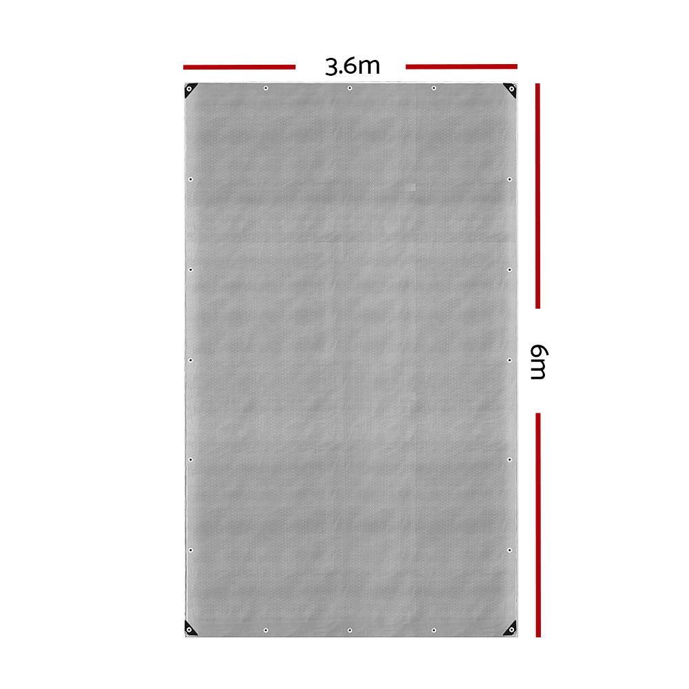 Instahut Tarp Tarpaulin 3.6x6m Canvas Camping Heavy Duty Sun Cover - ShopFrenzy